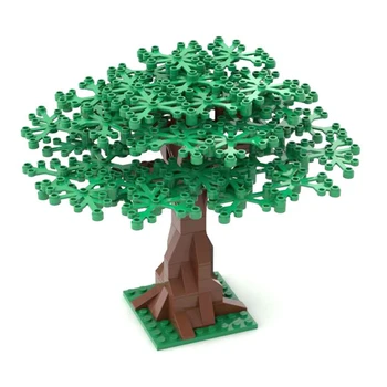 

City Accessory Building Blocks Baseplate Green Bush Flower Grass Tree Plant House Base Plate Compatible legal Brick Friends