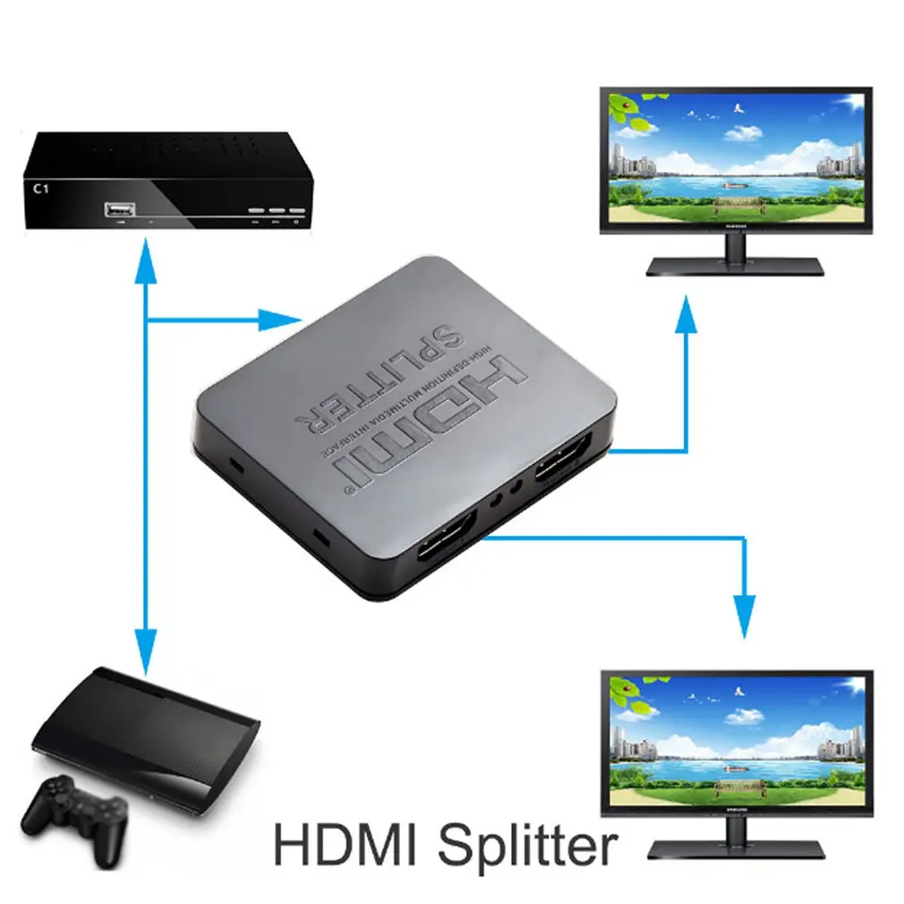 4K HDMI split ter Full HD 1080p видео HDMI коммутатор 1X2 split 1 in 2 Out усилитель двойной дисплей