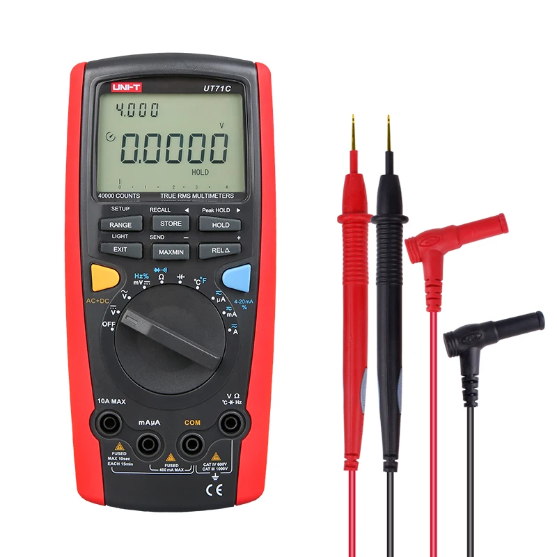 UNI-T UT71C True RMS мультиметр цифровой профессиональный тестер мультиметр температура esr метр конденсатор тестер Индикатор напряжения