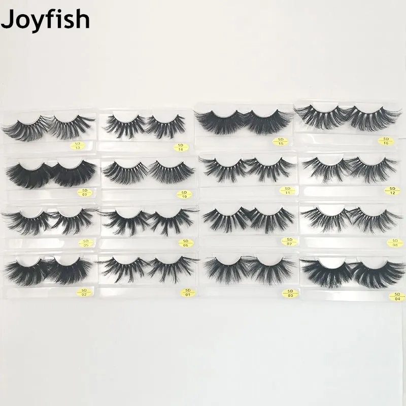 

5D 25mm Mink Lashes Wholesale Natural Long Eyelashes in Bulk Fluffy Messy Dramatic False Eyelashes with Tray 36 Styles Makeup