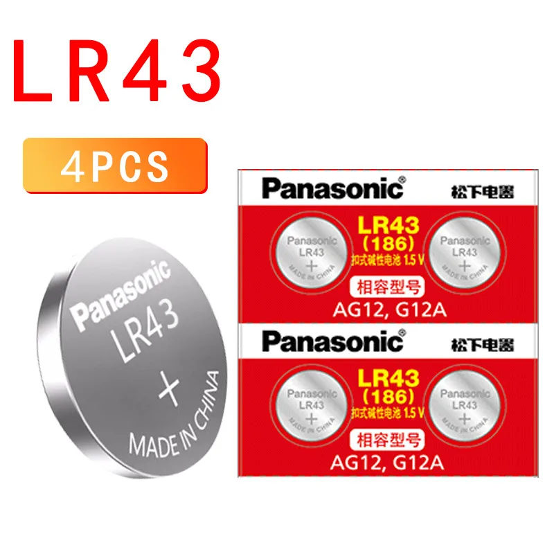4 шт./лот оригинальный LR43 186 1 5 В щелочные батареи AG12 G12A кнопочный аккумулятор 0% Hg