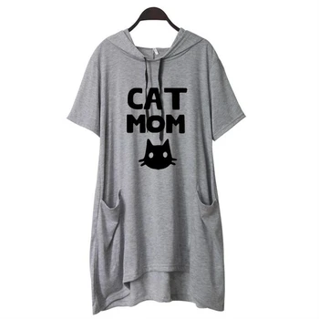 

New Arrival Short Sleeve Hooded T-Shirt Dog Paw Letters Print T-Shirt For Women Top Tshirt Women Summer Tops Punk Cotton Wonder
