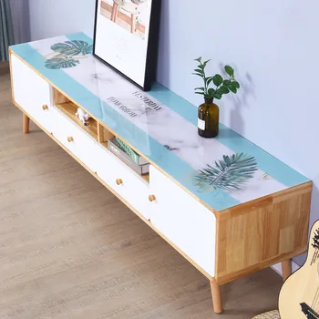 

PVC Tablecloth Soft Glass 3D Printed TV Cabinet Mat g