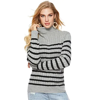 

2019 autumn and winter new high collar sweater knit bottoming shirt Slim sweater free shipping