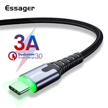 Essager светодиодный Micro USB кабель для быстрой зарядки и передачи данных провод шнур 2m 3M USB зарядное устройство через Micro USB кабель для samsung Xiaomi LG Android мобильного телефона