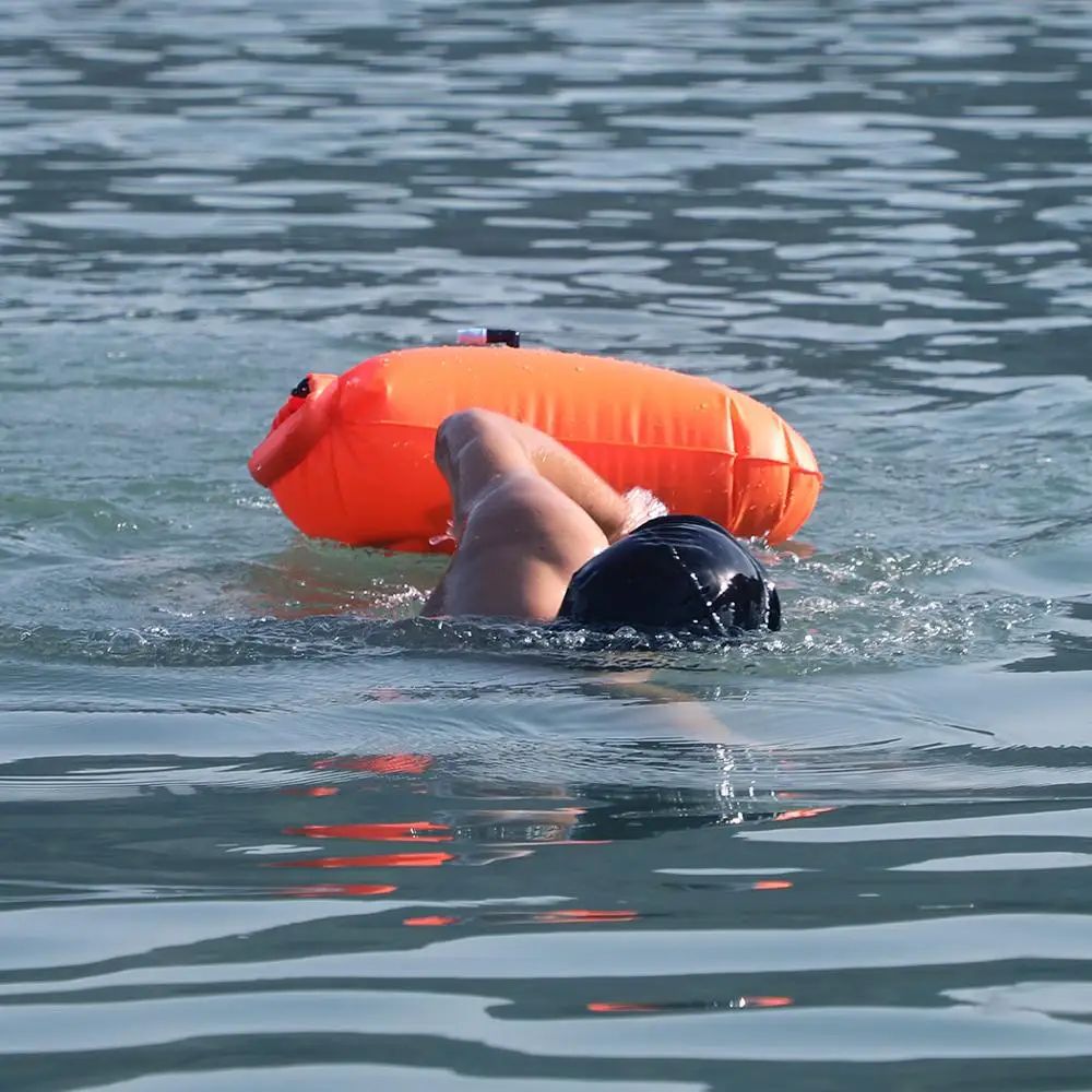 20L Inflatable Safety Swimming Buoy Swim Lifeguard With Waistbelt Thickened Storage Life-saving Air Dry Tow Bag