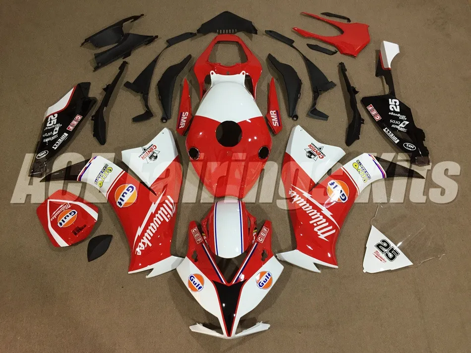 Обтекатели для кузова наборы литые изделия для Honda CBR1000RR для детей возрастом 12, 13, 14, 15, 16 CBR 1000RR 1000 RR 12-15 CBR1000 2012 2013 обтекатель белого и красного цветов
