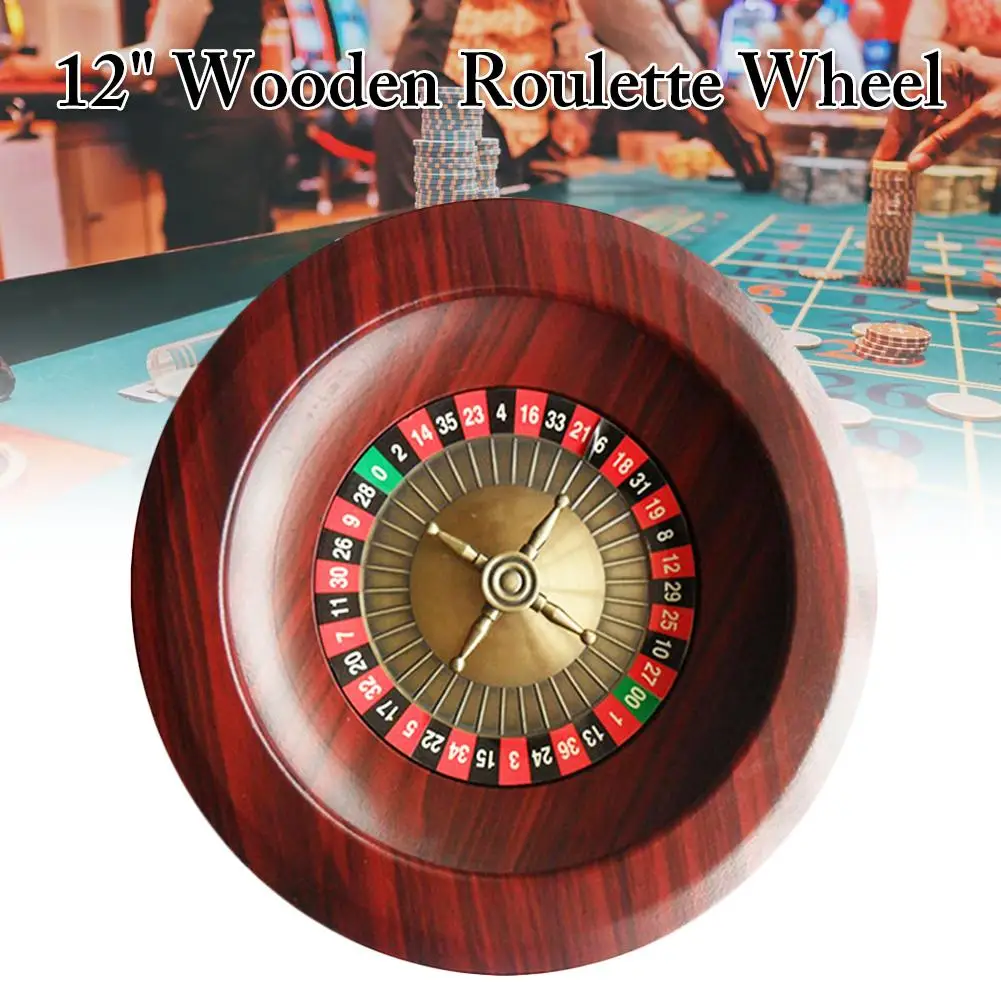 

Wooden Roulette Wheel Board Deck Game Family Friends Party Leisure Entertainment Table Games