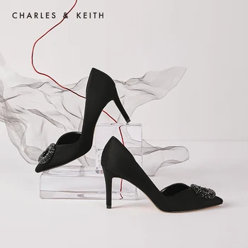 

CHARLES＆KEITH New Arrival for Autumn 2020CK1-60280263Women sandals shoes Beaded decoration Pointed Toe high heel Orsay shoes