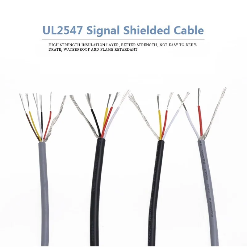 UL2547 Shield Cable Audio Signal Wire 30AWG,2Core,3 Core,4 Core Tinned Copper 