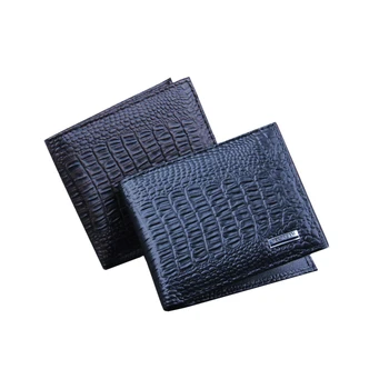 

1Pcs leather pattern Men Wallet Business Crocodile purse Men Solid Color Wallet Card Holder