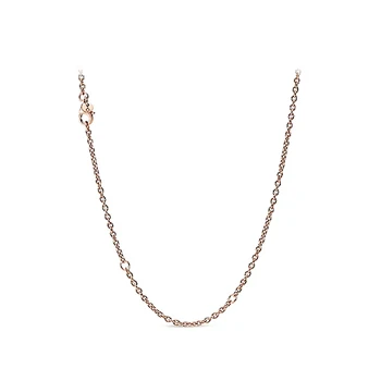

2019【New Products】 925 sterling silver 1:1 cable chain rose gold button necklace 388574C00 Simple fashion girl gift free shippin