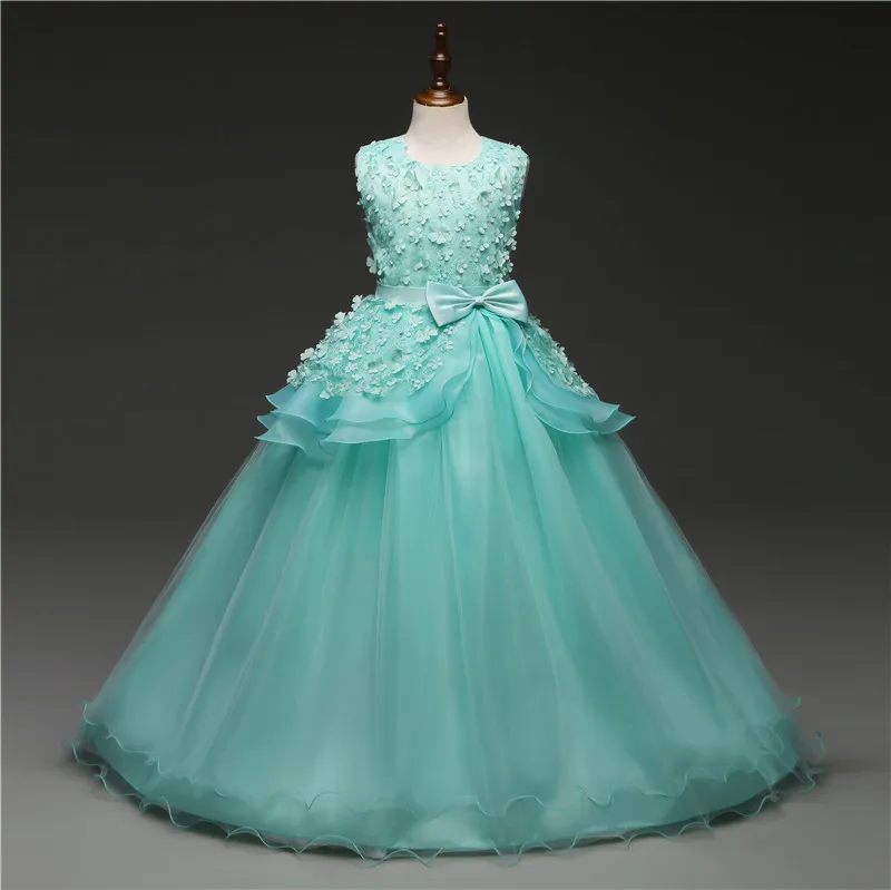 Kids Unicorn Dress for Girls Flower Appliques Ball Gown Little Girl Princess Dresses Elegant Party Costumes Children Clothing