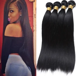 Straight Hair Weave Human Hair Bundles weave 1/3/4 Bundles 8-26Inch Bundles BrazilianRemy Hair Extensions tissage cheveux humain