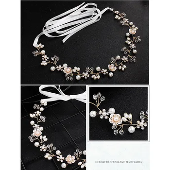 

Hot Sale 2019 Flowers Headband Rhinestone Crystal Imitation Pearl Headwear Hair Accessories For Wedding Bridesmaid IE998