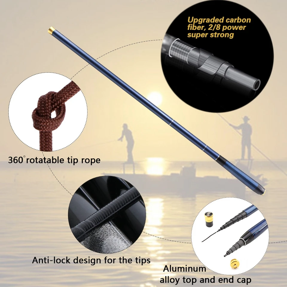 Акция! Телескопическая удочка из углеродного волокна фидерное удилище для ловли