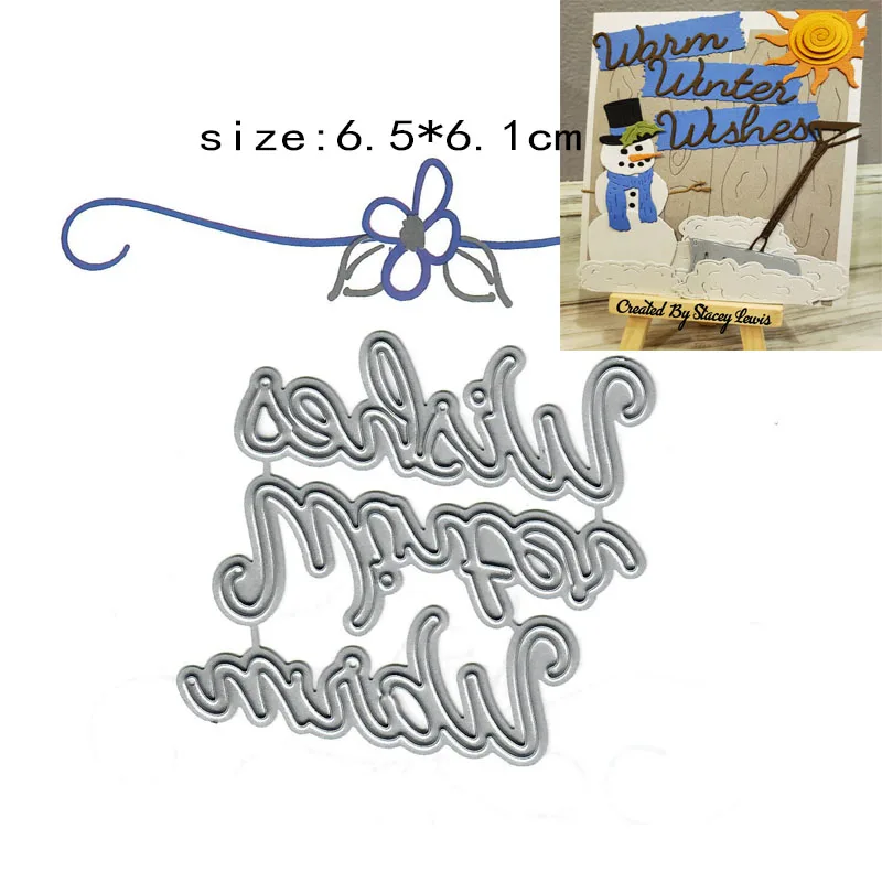 Bilie English Waim Winten Wishes Stampi Per Il Taglio Del Metallo Stampi Per Il Taglio Di Stampi Per Libri Per Gli Ospiti Stampo Per Coltelli Artigian