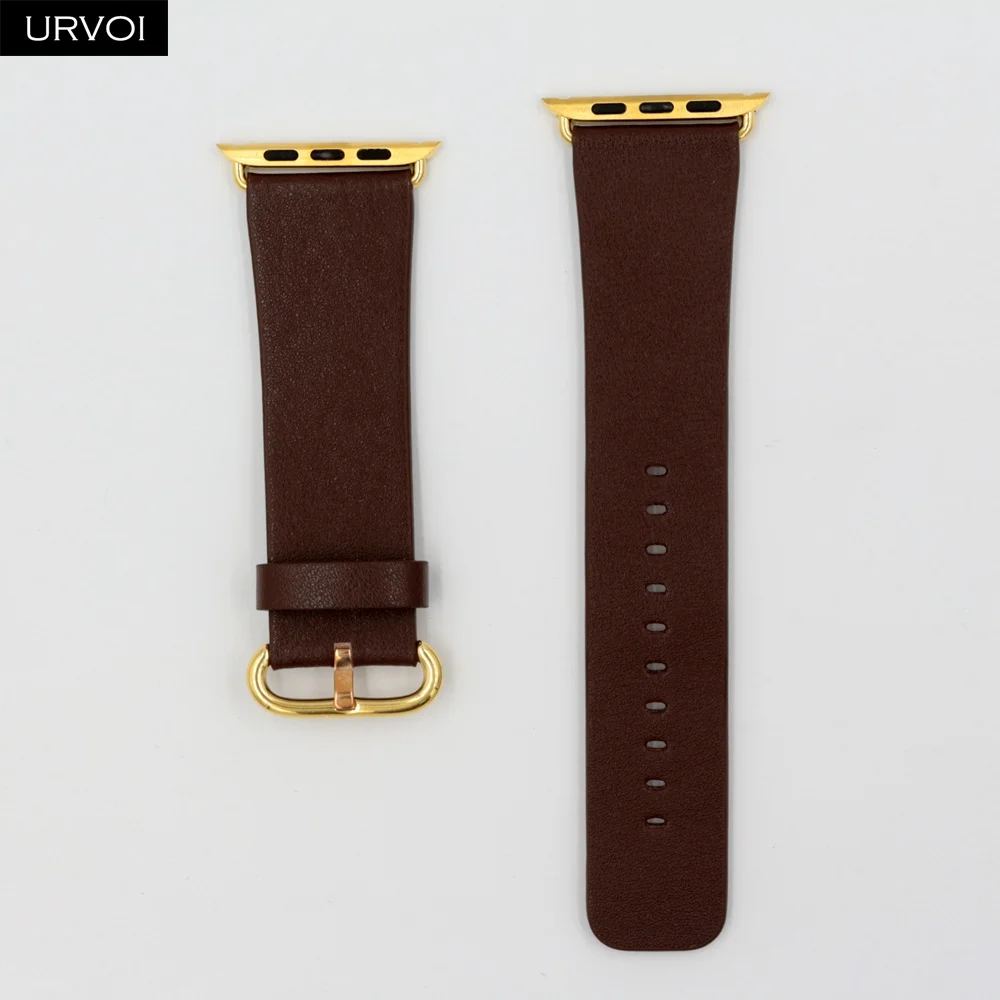 URVOI Классическая Пряжка для Apple Watch band series 5 4 321 натуральная Свифт кожаный ремешок для iWatch наручные современный дизайн высокого качества - Цвет ремешка: Brown