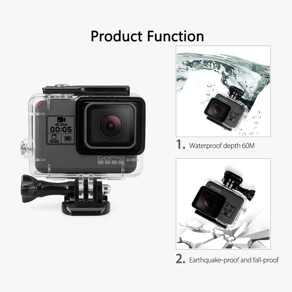 Vamson For Gopro Hero 7 6 5 Black Waterproof Protection Housing Case Diving 60m Accessories Kit For Go Pro 7 6 5 Camera Vp630 Sports Camcorder Cases Aliexpress