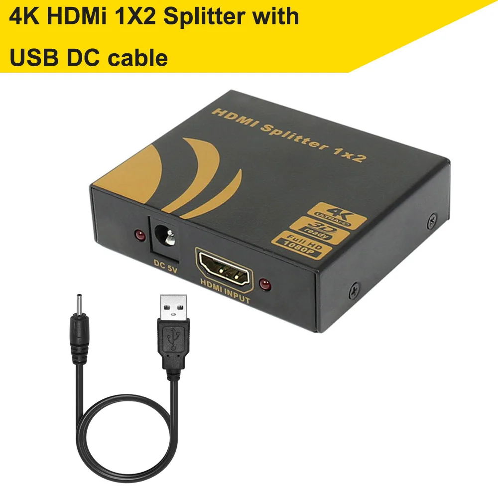 UHD 4K HDMI сплиттер 1X4 порт HDMI усилитель переключателя втулка ретранслятора HDMI 1 в 4 Выход 3D& 1080P 4K X 2 K/30 HZ - Цвет: 1X2 Splitter