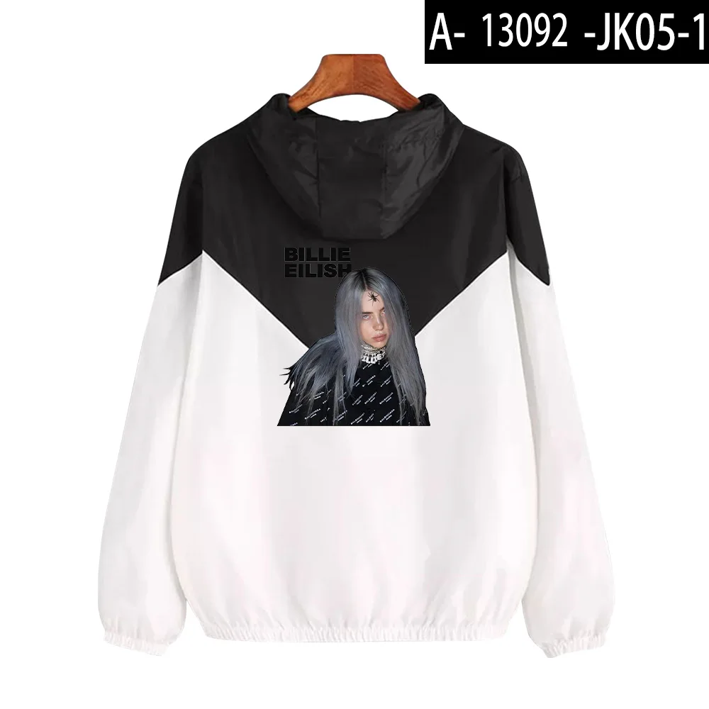 Рубашка Billie Eilish, толстовка с капюшоном, куртка, женские модные толстовки, ветровка, пальто, одежда, Elish, английский стиль, 4xl, новинка, толстовка с капюшоном, толстовка для девочек - Цвет: JK05-1
