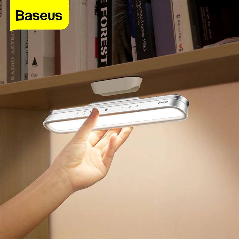 Baseus LED Desk Lamp Magnetic Table Lamp for Study Cabinet Light USB Rechargeable Stepless Dimming Dormitory Night lights