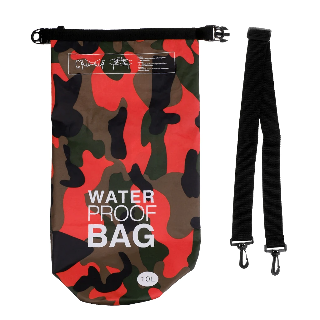 500DPVC 10L Camo Waterproof Dry Bag Sack for Kayaking Camping Rafting Waterproof Dry Bag Dry Bag for Kayaking