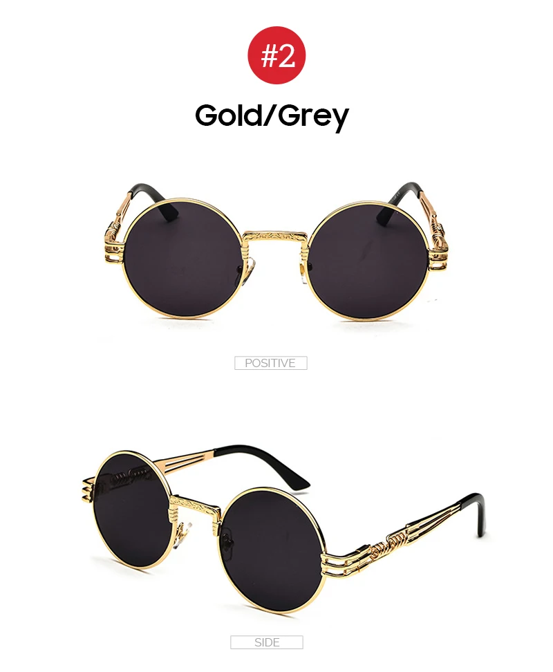 VIVIBEE трендовые черные круглые солнцезащитные очки для женщин в стиле хип-хоп солнцезащитные очки в стиле панк мужские очки в стиле стимпанк Роскошные Рок Аксессуары
