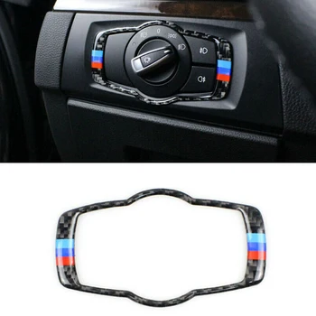 

New Carbon Fiber Headlight Switch Decorative Frame Sticker for BMW 3 E90 E92 05-12