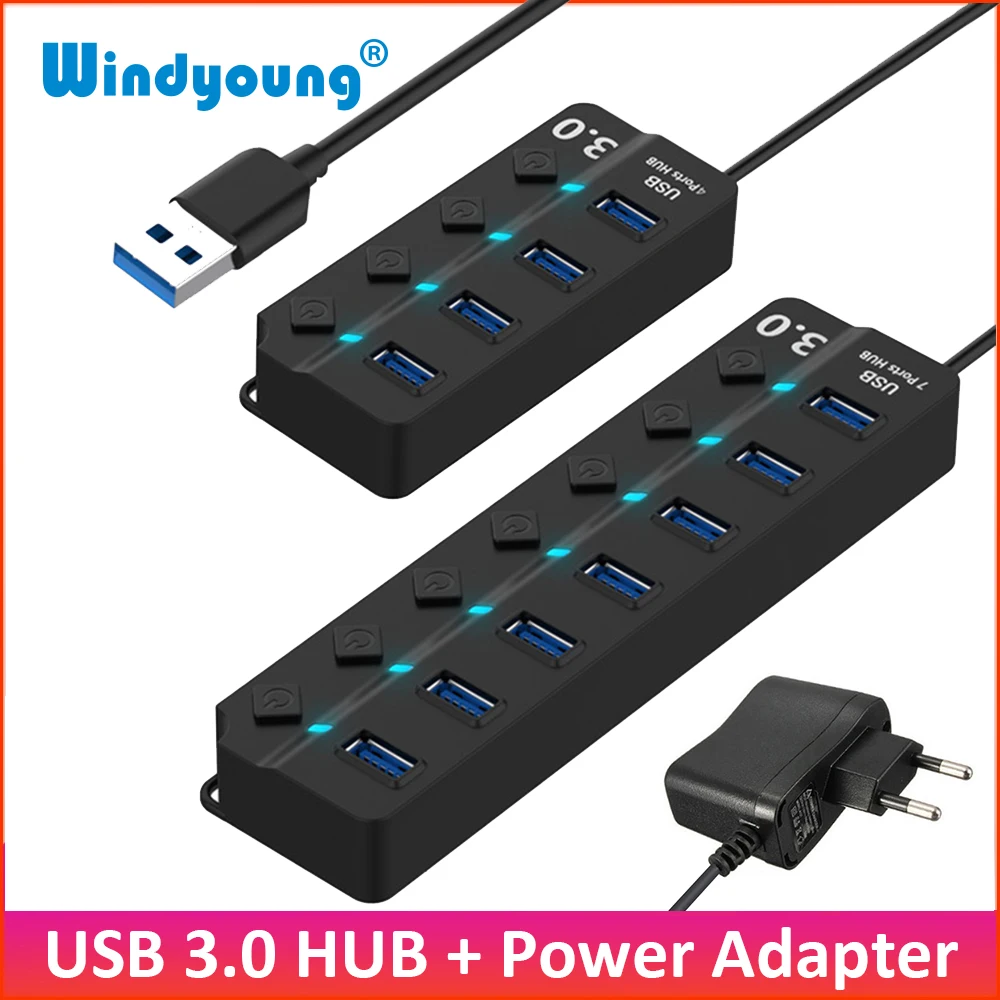 Концентратор USB 3 0 с 4 / 7 портами Супер Скоростной концентратор данных