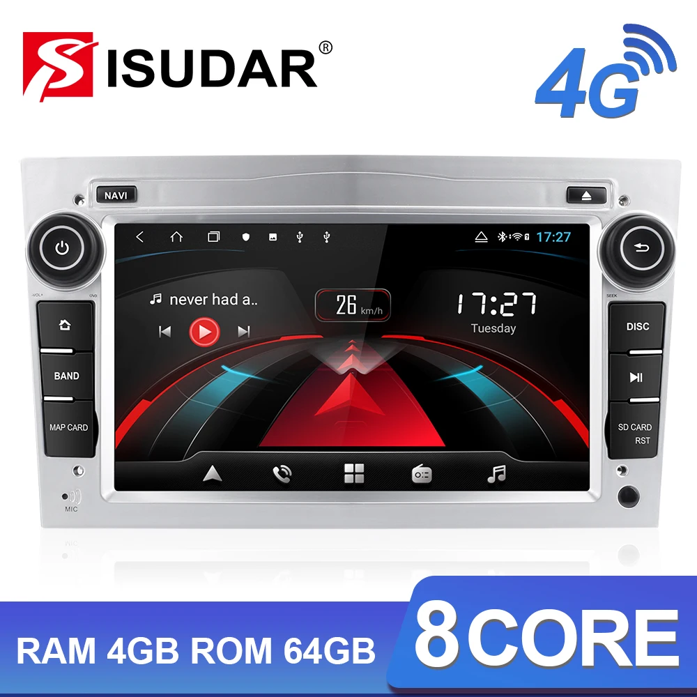 Isudar H53 2 Din 4G Android автомобильный мультимедийный для OPEL/ASTRA/Zafira/Corsa авто радио gps 8 ядерный ram 4G rom 64G 1080P камера DVR DSP