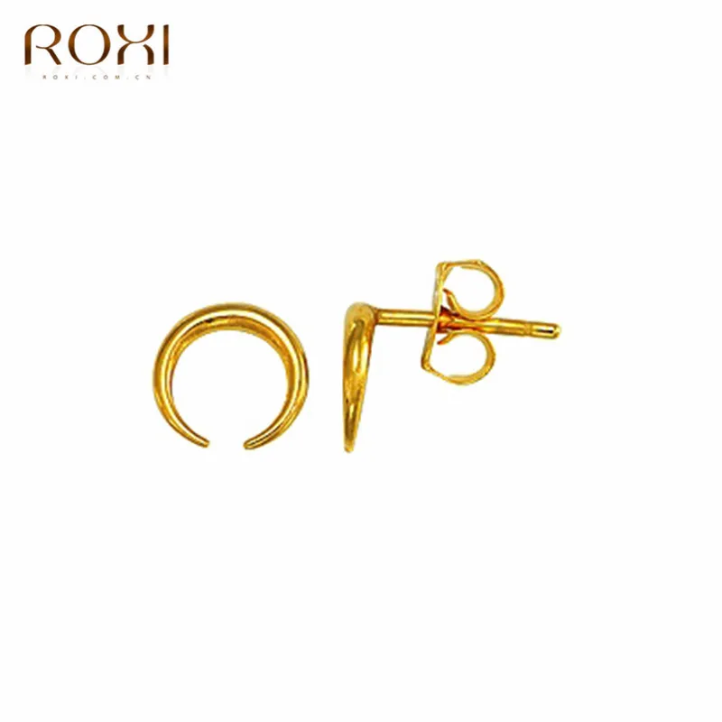 ROXI Мода полумесяц серьги-гвоздики в рождественской тематике подарки стерлингового серебра 925 Серьги для женщин День рождения ювелирные изделия