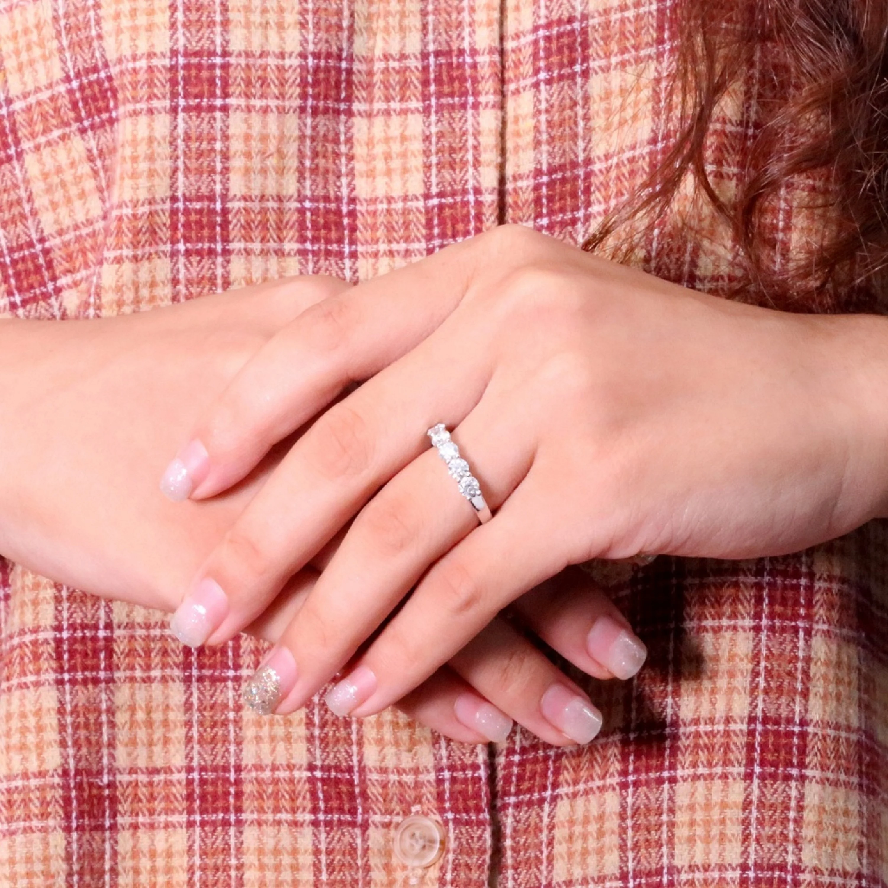 AEAW 3 мм 0.7ctw DF цвет широкое Помолвочное кольцо свадебное Moissanite Половина Вечности алмазный обруч для женщин в серебре