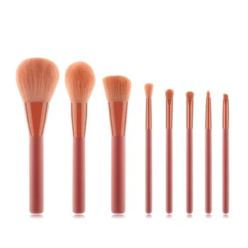 

8pcs Orange Makeup Brush Set Foundation Loose Powder Brush Eyeshadow Lip Brush Cosmetic Brush