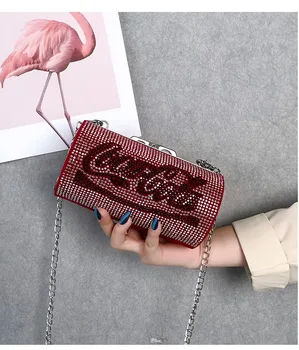 

2020 Women Shoulder Bags Creative Cola Diamonds Crossbody Bags for women Chain Messenger Bags Summer
