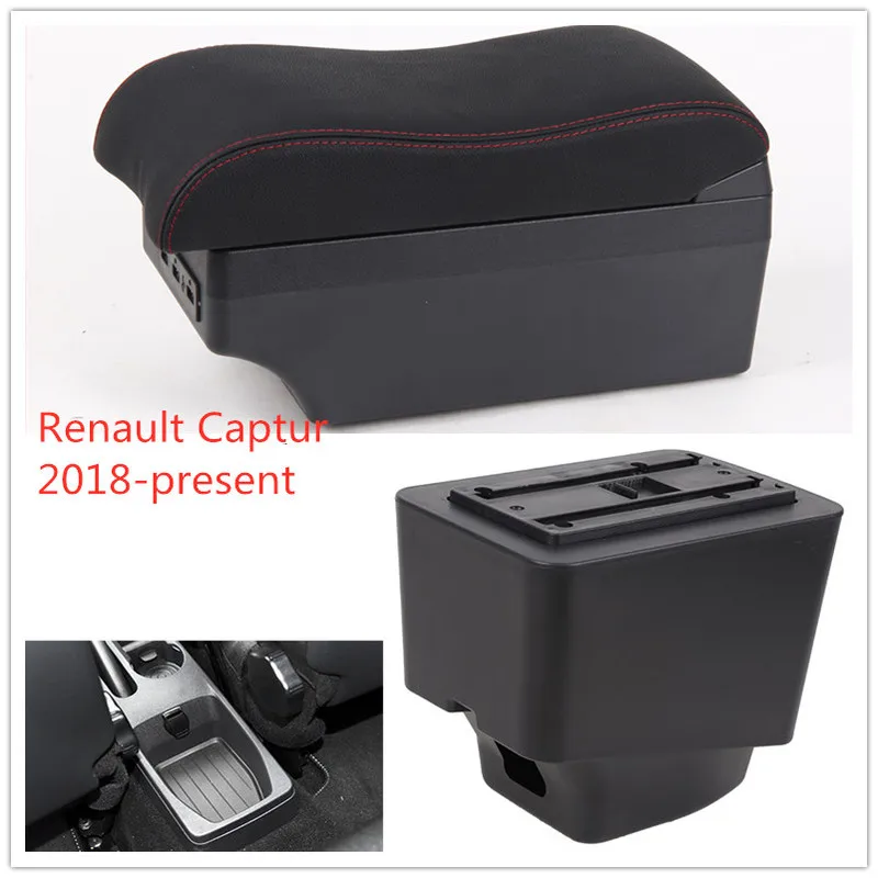 

For Renault Captur II 2018 armrest box universal car center console caja modification accessories double raised with USB