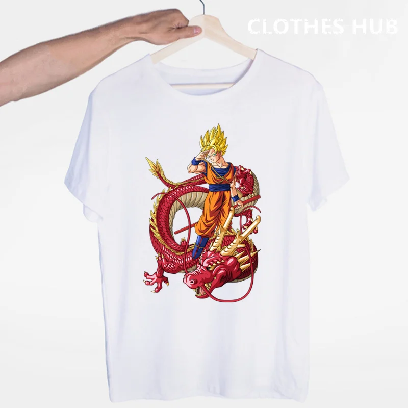 Dragon Ball Z футболка Goku футболка с короткими рукавами и круглым вырезом летние Саян Вегета Harajuku брендовая одежда - Цвет: Армейский зеленый