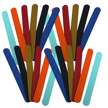 

40Pcs Nail File Colorful Wooden File Nail Polishing File Nail Buffer Manicure Nail Polisher Random Color