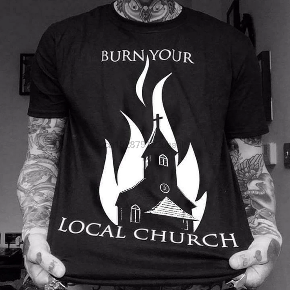 Burn your local church t shirt Clearance