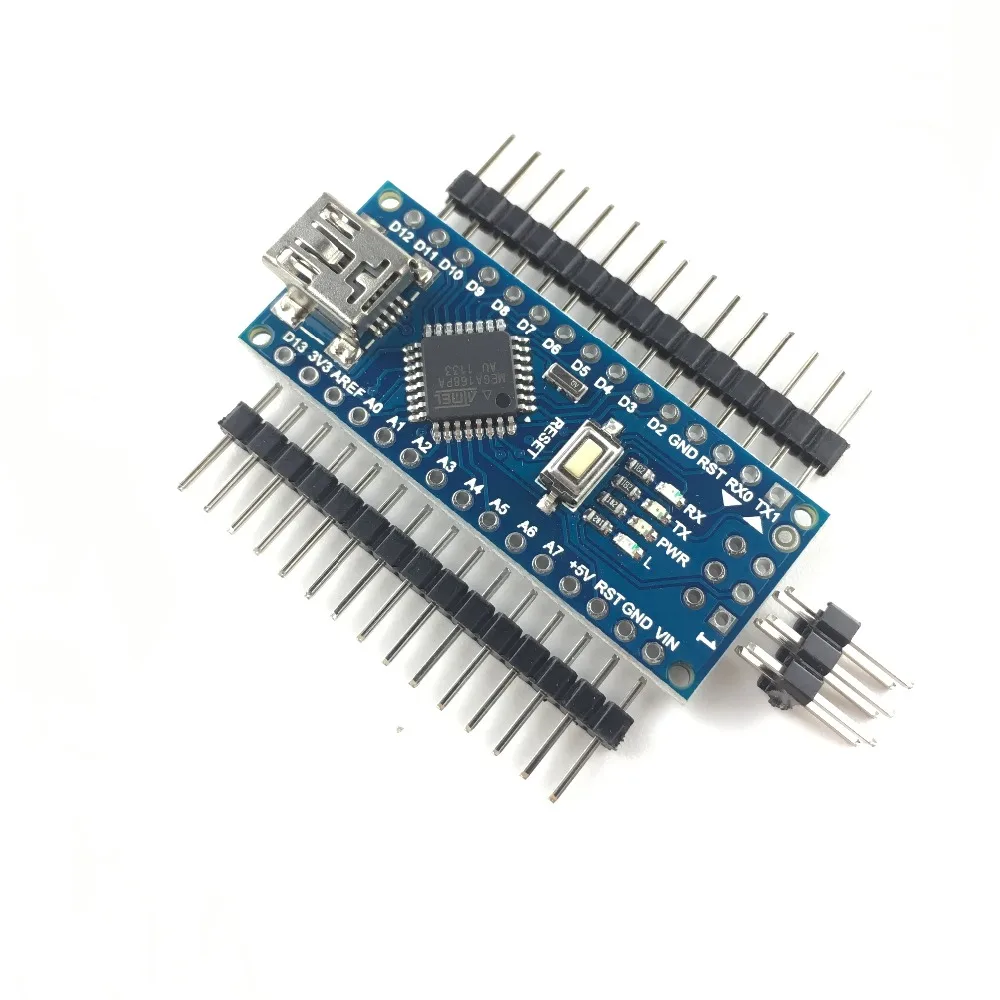 10 шт./лот Nano Atmega168 контроллер совместимый для arduino nano Atmega168P CH340 CH340G USB драйвер без кабеля тонкий электронный