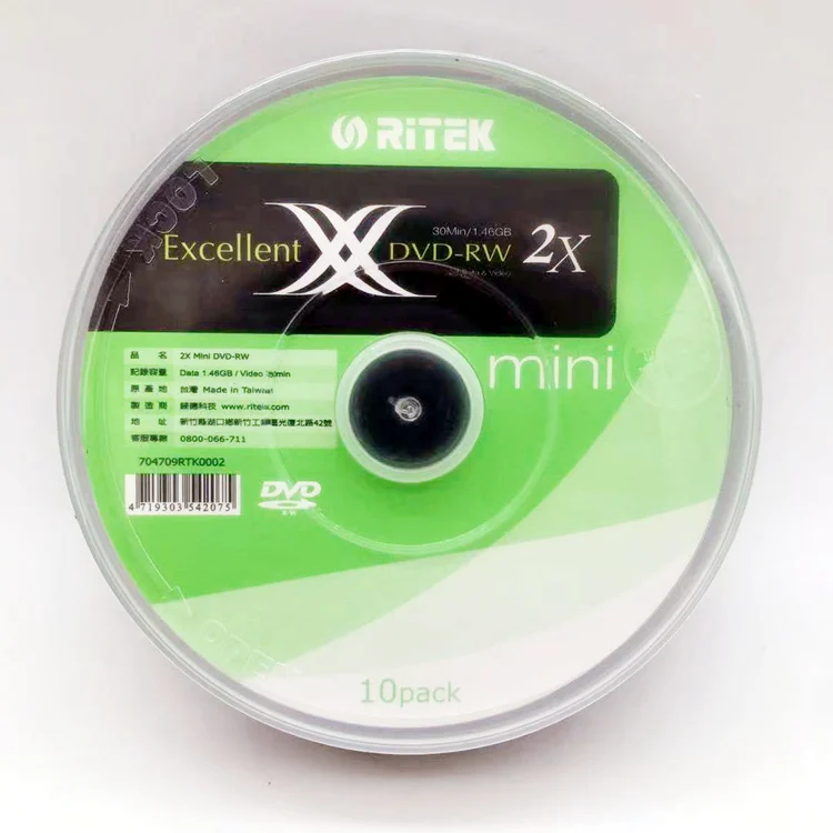 Blank DVD R Discs 2X Mini DVD-RW Rewritable DVD-RW 1.46GB Blank Discs Empty DVD 8CM 3INCH Re 10pcs/lot
