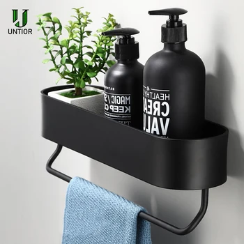 

UNTIOR Wall Mount Bathroom Shelf Rack Bath Shower Storage Organizer Shower Holder Kitchen Shelf Organizer Bathroom Accessories