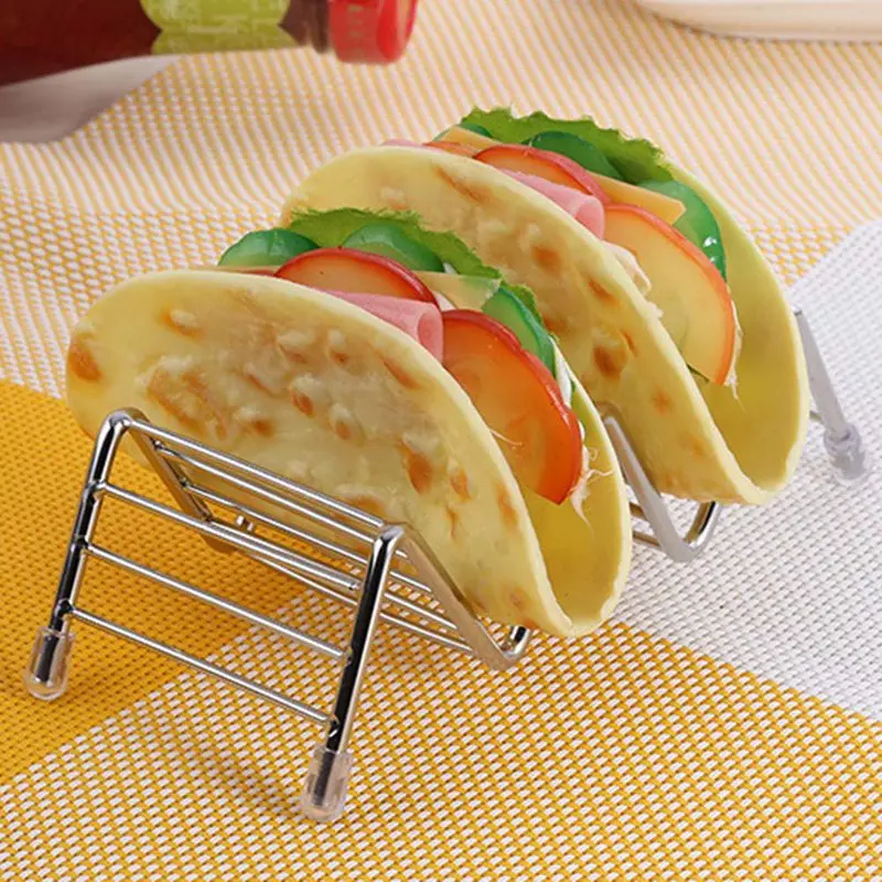 Taco держатель стойка из нержавеющей стали твердая мягкая ракушка волна Мексиканская стойка для еды инструмент для пиццы ресторанное шоу для еды кухонные инструменты