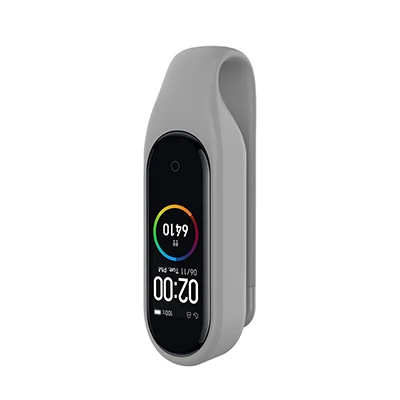 Grey Цветной силиконовый браслет для mi Band 4, 3, ремешок, металлический зажим, браслет для Xiaomi mi Band 4 NFC, сменные 3D полноэкранные пленки - Цвет: Grey