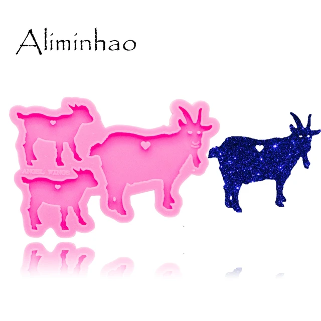Dy0281 Fényes Kecskecsalád Szilikon Formák Diy Juhok Apa/Anya/Csecsemő Gyanta Epoxi Kulcstartó Penész Divat Ékszerek Kulcstartókhoz - Image 4
