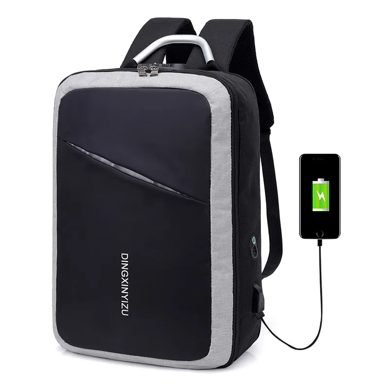 

Cross Border Backpack Men's 2019 New Style Aluminum to USB Charging Schoolbag Office Business Trip Laptop Computer Bag