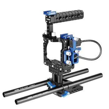 

Voking VK-A6500B Video Camera Kit for Sony A6500 A6300 A6000 With Camera Cage, Handle, Rods, Rail Support System, HDMI Clamp