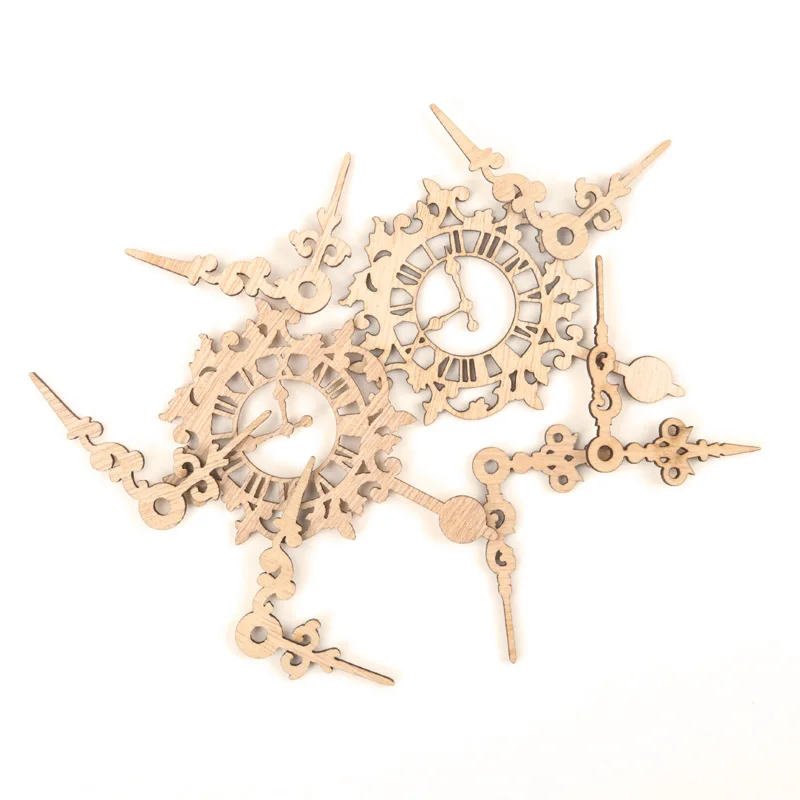 

European Clock Pattern Wooden Scrapbooking Collection Craft For Handmade Accessory Home Decoration DIY 55-83mm 6pcs