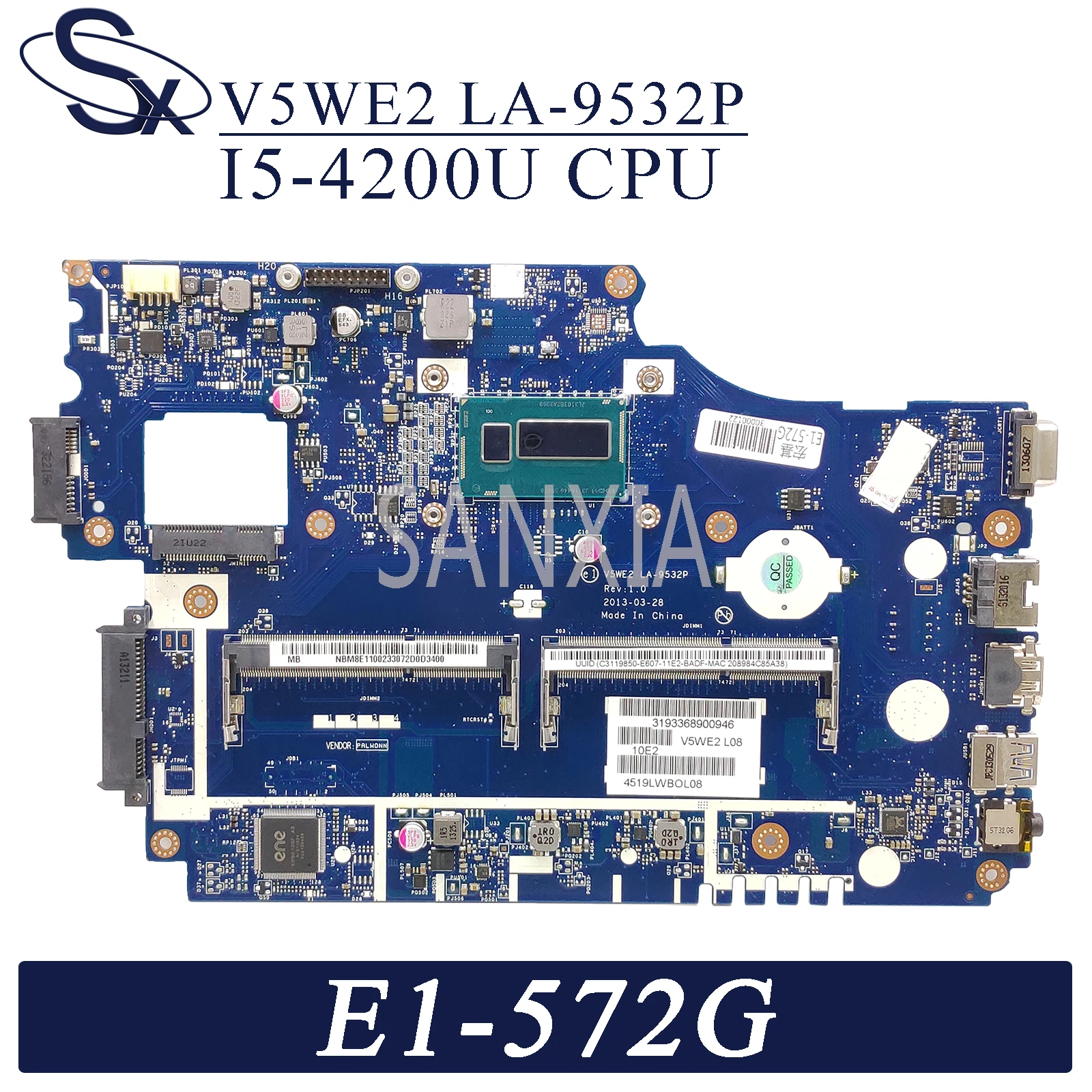 Материнская плата KEFU V5WE2 для ноутбука Acer LA-9532P оригинальная материнская UMA E1-572G |