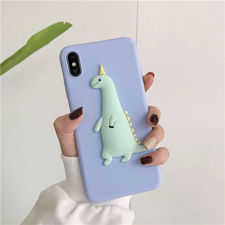 Чехол с 3D рисунком динозавра цыпленка конфет для Xiao mi A1 A2 Lite A3 mi 5X6X8 Lite 9 SE 9T Pro Coque Chicken Funda мягкий чехол из ТПУ - Цвет: Dinosaur Purple